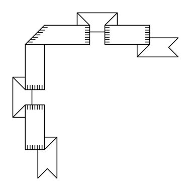 Kurdele köşesi tasviri. Dekoratif soyut afiş. Modern dekoratif doğrusal öge.