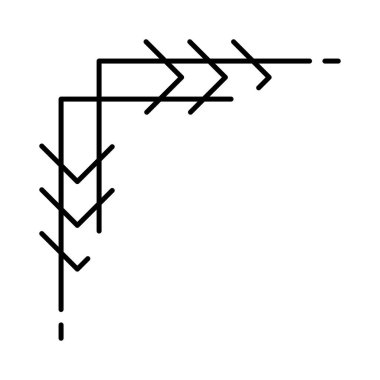 Çizgi geometrik köşesi. Modern dekoratif doğrusal element. Dekorasyon için klasik tasarım.