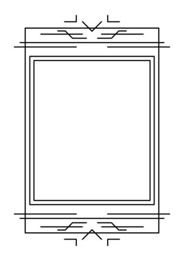 Çizgi geometrik çerçeve. Modern dekoratif doğrusal arka plan. Dekorasyon için klasik tasarım.