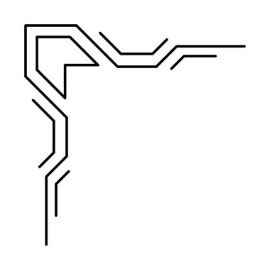 Çizgi geometrik köşesi. Modern dekoratif doğrusal element. Dekorasyon için klasik tasarım.