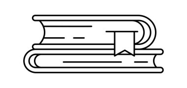 Kitap yığınlarının çizimleri. Eğitim ve okul için görüntü. Dijital kitaplık ögesi.