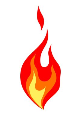 Şekil verilmiş ateş ya da alevin yansıması. Yanan kırmızı ateş ya da şenlik ateşi. Tasarım için dekoratif öge.