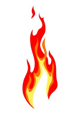 Şekil verilmiş ateş ya da alevin yansıması. Yanan kırmızı ateş ya da şenlik ateşi. Tasarım için dekoratif öge.