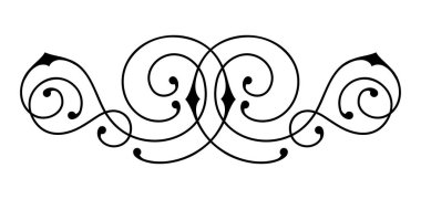 Çizgi kıvrım elemanı. Modern dekoratif doğrusal ayırıcı. Dekorasyon için klasik tasarım.