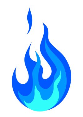 Şekil verilmiş ateş ya da alevin yansıması. Yanan mavi sihirli ateş ya da şenlik ateşi. Tasarım için dekoratif öge.