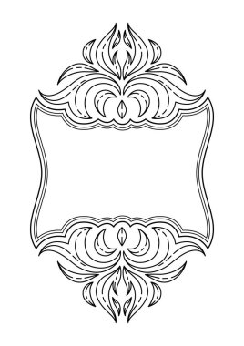 Barok tarzında bir çiçek çerçevesi. Dekoratif körling bitkisi. Vintage girdap motifi.