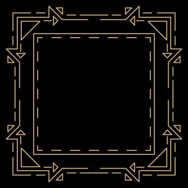 Çizgi geometrik çerçeve. Modern dekoratif doğrusal arka plan. Dekorasyon için klasik tasarım.