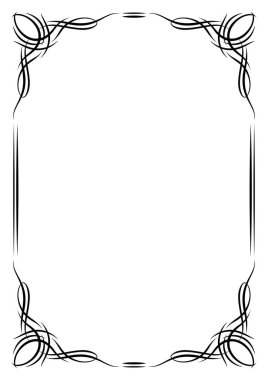 Vintage girdap iskeleti. Retro dekoratif körling vignette. Dekorasyon için klasik tasarım.