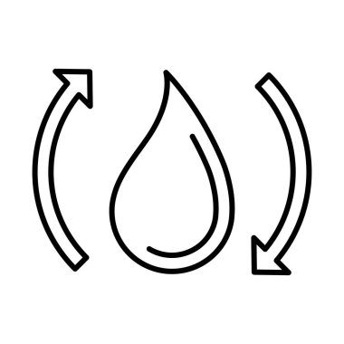 Su bisikleti simgesini bırak. Su ya da sıvı ince çizgi çizimi. tasarım için doğrusal resim.