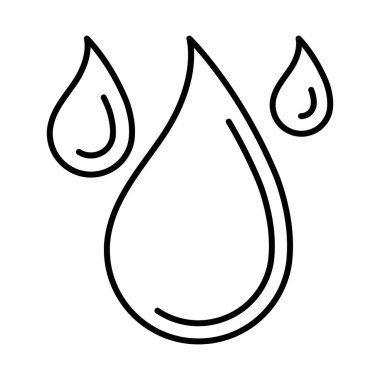 Su damlaları ikon. Su ya da sıvı ince çizgi çizimi. tasarım için doğrusal resim.