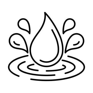 Su damlaları ikon. Su ya da sıvı ince çizgi çizimi. tasarım için doğrusal resim.