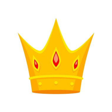 Kraliyet Taç Çizimi. Grafik stilize edilmiş altın ikonu. Tasarım elementi.