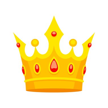 Kraliyet Taç Çizimi. Grafik stilize edilmiş altın ikonu. Tasarım elementi.