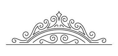 Çizgi kıvrım elemanı. Modern dekoratif doğrusal ayırıcı. Dekorasyon için klasik tasarım.