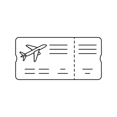 Biniş kartı simgesi. Hava yolculuğu ve turizm ürünleri. İyi yolculuklar..