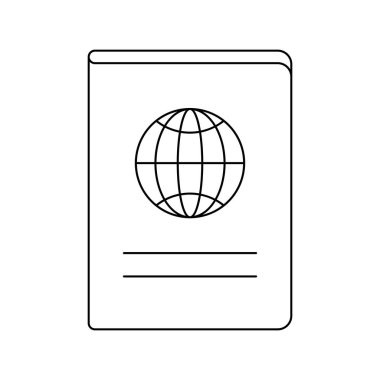 Pasaport simgesi. Seyahat illüstrasyonu ve turizm ürünleri. İyi yolculuklar..