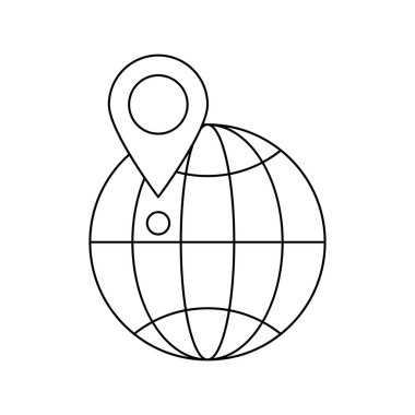 Keçeli kalem ikonlu dünya. Seyahat illüstrasyonu ve turizm ürünleri. İyi yolculuklar..