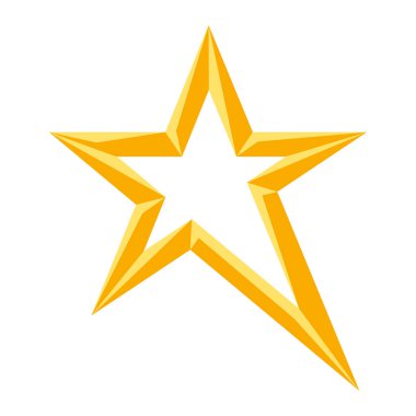 Soyut altın yıldızın tasviri. Spor ya da kurumsal yarışmalar için ödül. Kazananlar için ödül.