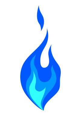 Şekil verilmiş ateş ya da alevin yansıması. Yanan mavi sihirli ateş ya da şenlik ateşi. Tasarım için dekoratif öge.