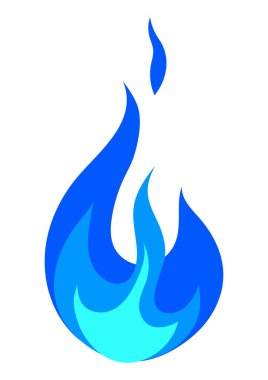 Şekil verilmiş ateş ya da alevin yansıması. Yanan mavi sihirli ateş ya da şenlik ateşi. Tasarım için dekoratif öge.