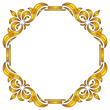 Barok tarzında bir çiçek çerçevesi. Dekoratif körling bitkisi. Vintage girdap motifi.