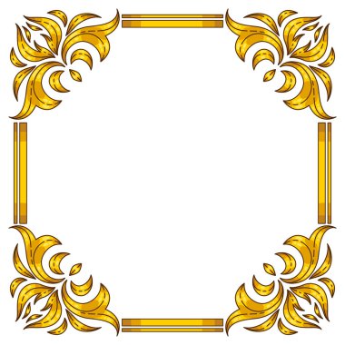 Barok tarzında bir çiçek çerçevesi. Dekoratif körling bitkisi. Vintage girdap motifi.