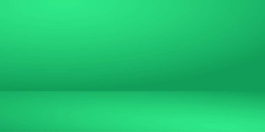 Boş yeşil tonlarda canlı bir arkaplan. Ürünü göstermek için boş stand.