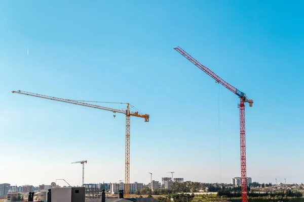 Construction Crane Working Large Construction Site — Stock Fotó