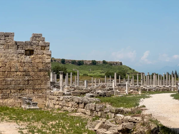 Perge Ősi Városa Antalya Törökország Történelmi Romok Ókori Pamphylia Városban — Stock Fotó