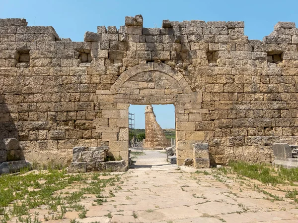 Oude Stad Perge Antalya Turkije Historische Ruïnes Oude Stad Pamphylia — Stockfoto