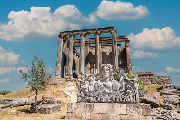Tempio Zeus Nell Antica Città Aizanoi Kutahya Turchia — Foto Stock