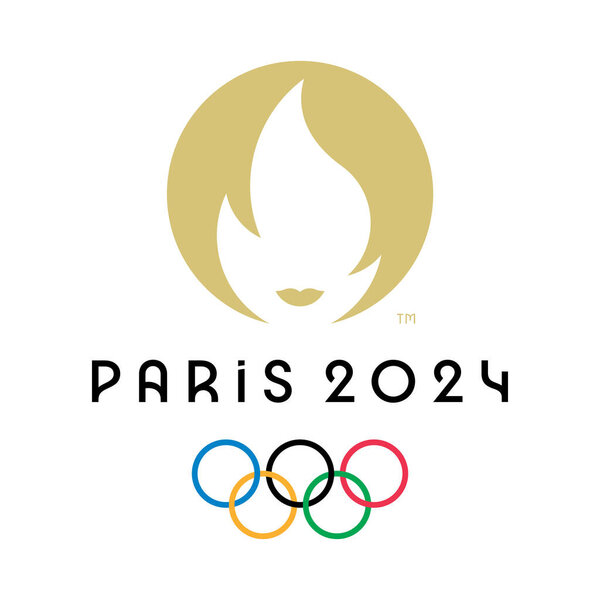 Antalya, Turkey - August 24, 2023: Official logo of Olympic Games 2024 in Paris, France. Formal symbol of Summer Olympics Games. Vector illustration isolated on white background