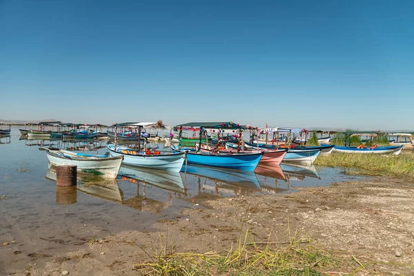 Barcos Excursão Decorados Isikli Lago Civril Denizli — Fotografia de Stock