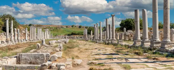 Αρχαία Πόλη Της Περζ Στην Αττάλεια Της Τουρκίας Ιστορικά Ερείπια — Φωτογραφία Αρχείου