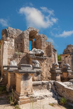 Antalya 'nın antik Perge kenti. Eski Pamphylia şehrinin tarihi kalıntıları.