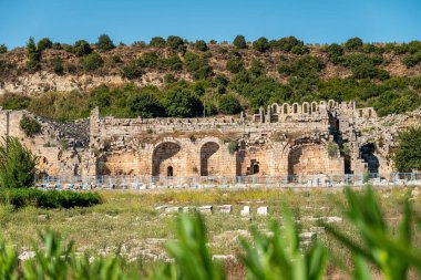 Antalya 'nın antik Perge kenti. Eski Pamphylia şehrinin tarihi kalıntıları.