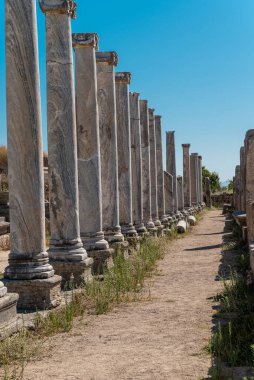 Antalya 'nın antik Perge kenti. Eski Pamphylia şehrinin tarihi kalıntıları.