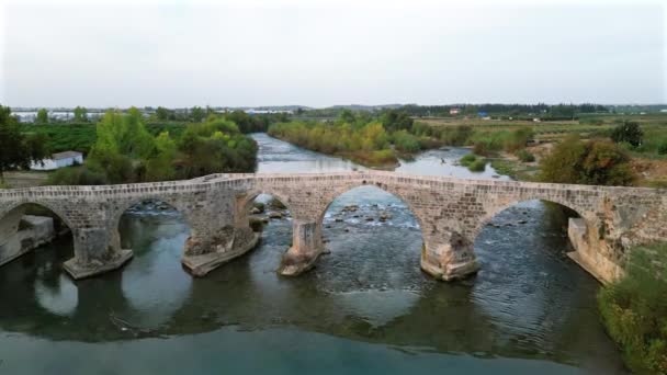 Histórico Puente Aspendos Sobre Koprucay Amanecer Antalya Turquía — Vídeo de stock