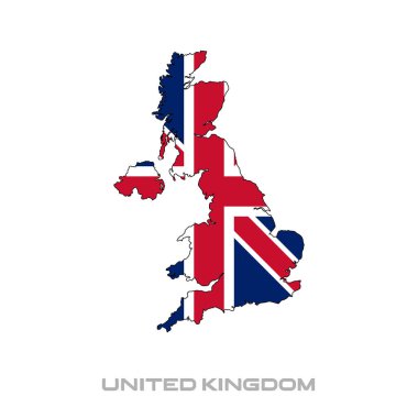 Birleşik Krallık bayrağının beyaz arka planda siyah hatları olan temsilcisi.