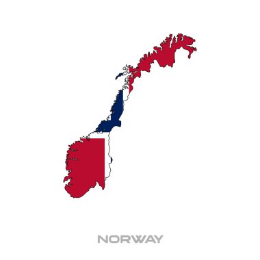 Norveç bayrağının beyaz zemin üzerinde siyah hatları olan temsili temsilcisi