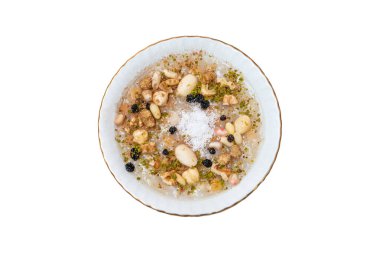 Geleneksel Türk Tatlısı Emin, Beyaz arka planda Nuh 'un Pudingi