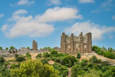 Antalya Serik 'teki Antik Aspendos Şehri güneşli bir günde