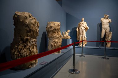 Selcuk, İzmir, Türkiye - 5 Temmuz 2024: Artemis Tapınağı modelinin sergilendiği İzmir 'in Selcuk kentindeki Efes Arkeoloji Müzesi