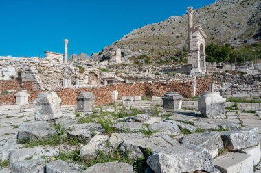 Ancient city of Sagalassos near Burdur, Turkiye. Ruins of the Upper Agora of the Roman city of Sagalassos clipart