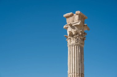 Burdur, Türkiye yakınlarındaki antik Sagalassos kenti. Roma şehri Sagalassos 'un Yukarı Agora kalıntıları.