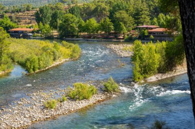 Koprucay nehri, Manavgat, Antalya, Türkiye 'deki Koprulu Kanyonu' ndan