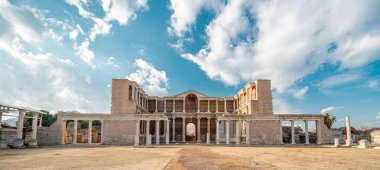 Temple of Artemis and Ancient City of Sardis or Sardes in Salihli, Manisa on a sunny day clipart