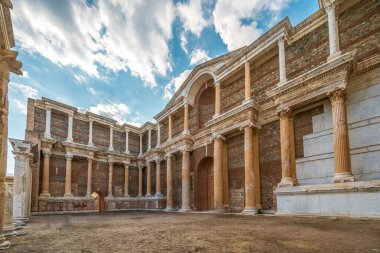 Temple of Artemis and Ancient City of Sardis or Sardes in Salihli, Manisa on a sunny day clipart