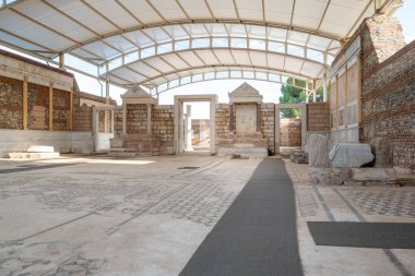 Temple of Artemis and Ancient City of Sardis or Sardes in Salihli, Manisa on a sunny day clipart