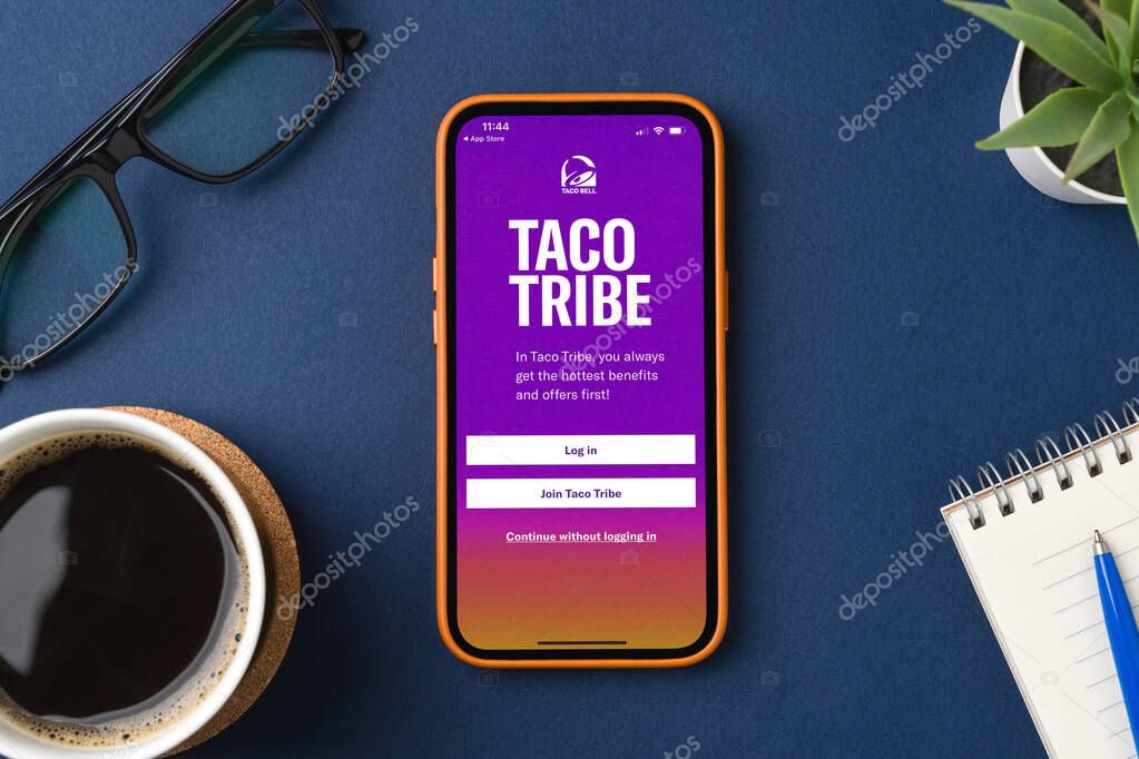 Antalya, Turkey - June 2, 2025: Taco Bell app, an American multinational fast food restaurant chain, on iPhone screen